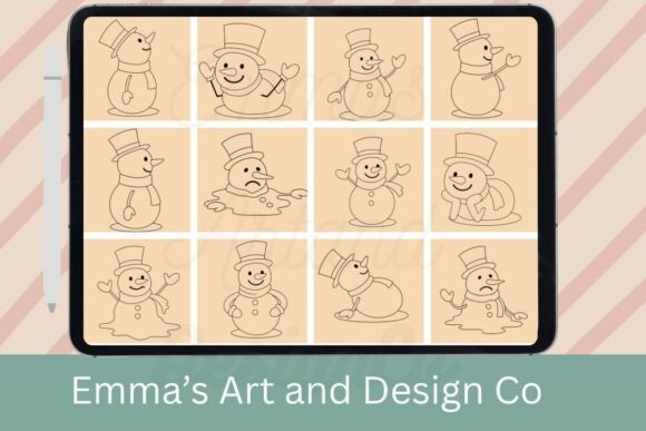 12 Snowman Procreate Brushes: Your Digital Winter Toolkit