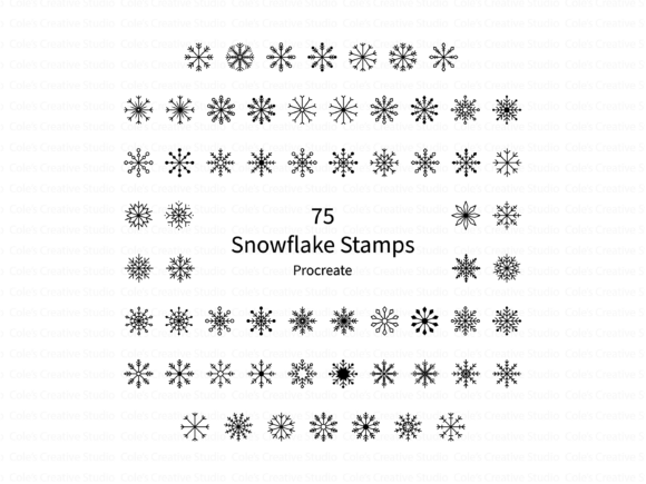 75 Snowflake Procreate Stamp Brushes: A Winter Design Toolkit