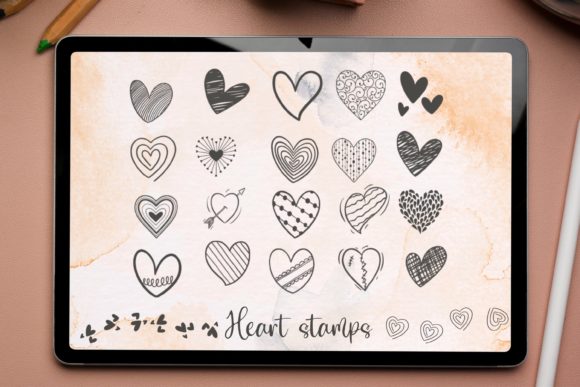 Doodle Hearts Procreate Stamp Brushes: Effortless Charm for Your Art