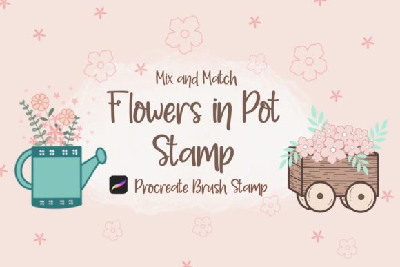 Effortless Floral Design: Using the Flowers in Pot Procreate Stamp Set