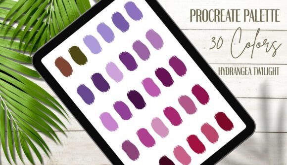 Hydrangea Twilight Procreate Palette: Nature's Digital Hues