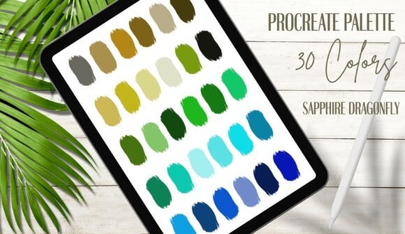 Sapphire Dragonfly Procreate Palette 30: A Designer's Tool for Natural Realism