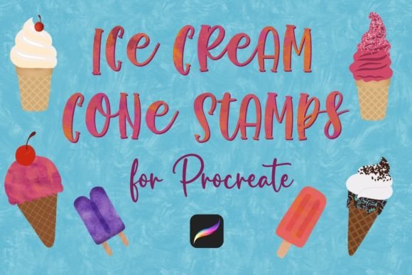Sweeten Your Digital Projects with Ice Cream Cone Stamps for Procreate